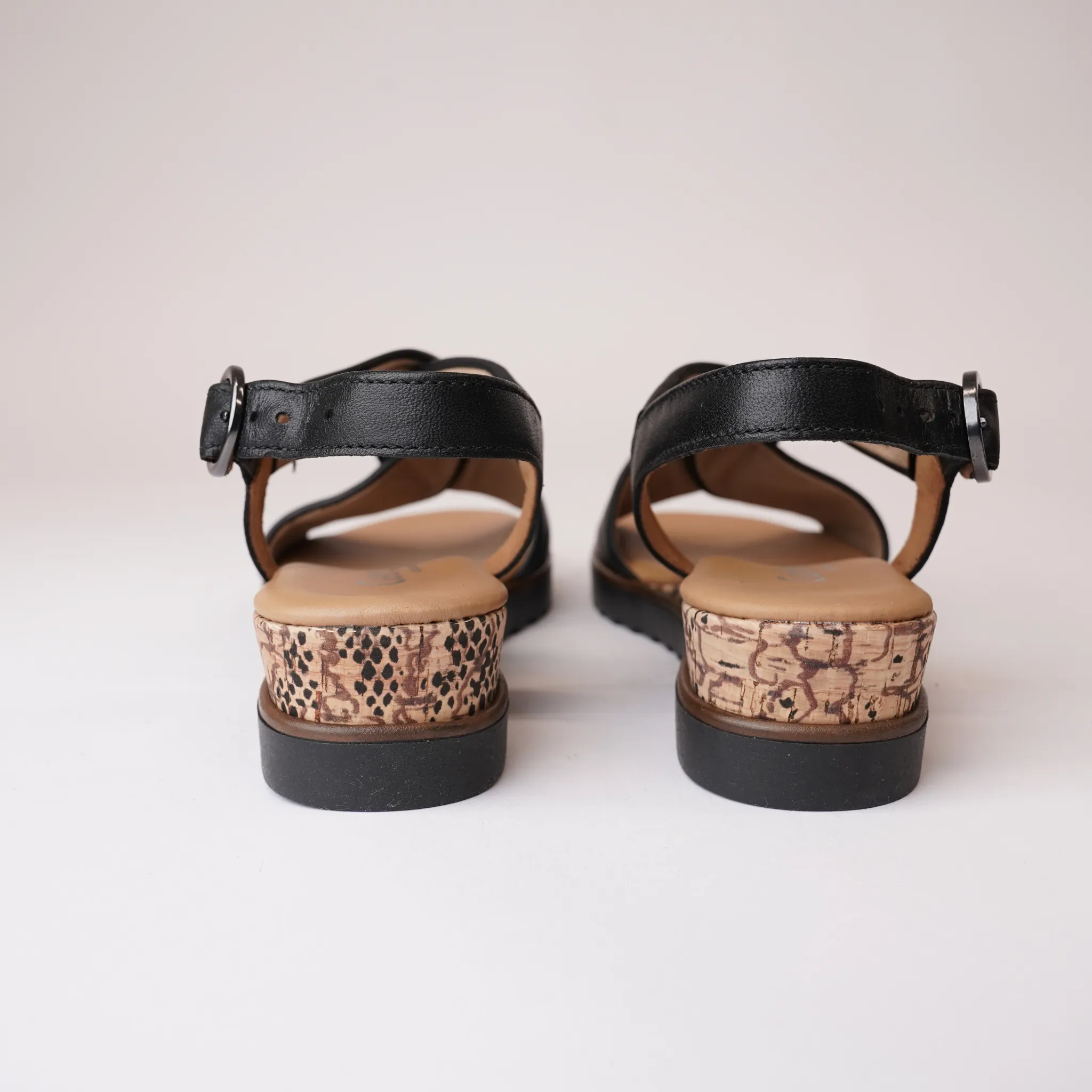 Able Black Leather Sandals