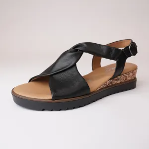 Able Black Leather Sandals