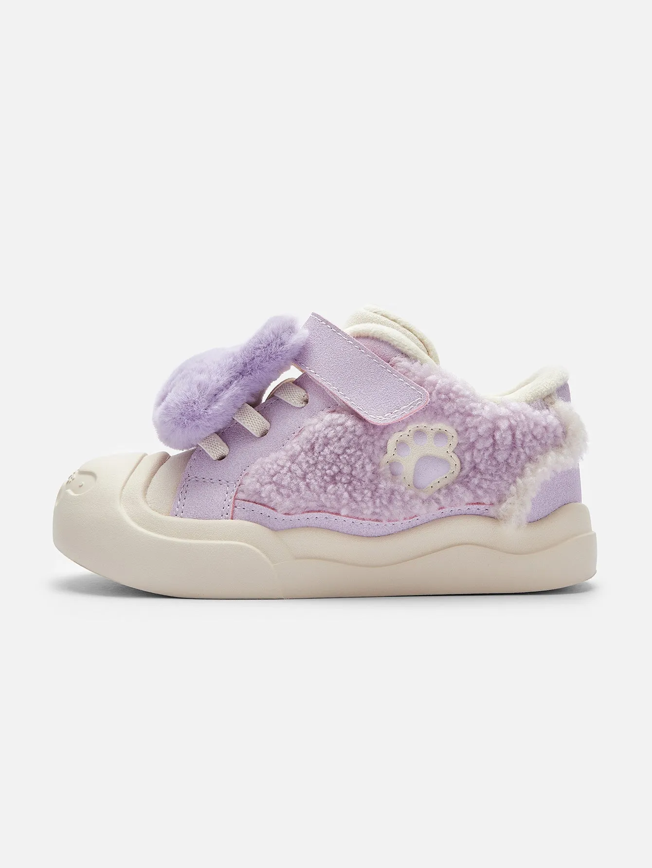balabala Girl Baby and Toddler Velcro Antibacterial Bear Sneakers