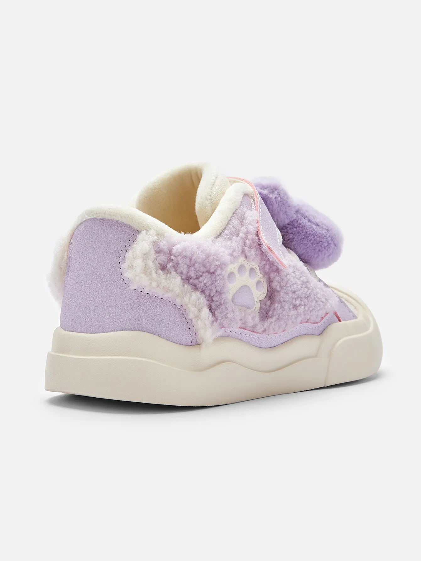 balabala Girl Baby and Toddler Velcro Antibacterial Bear Sneakers