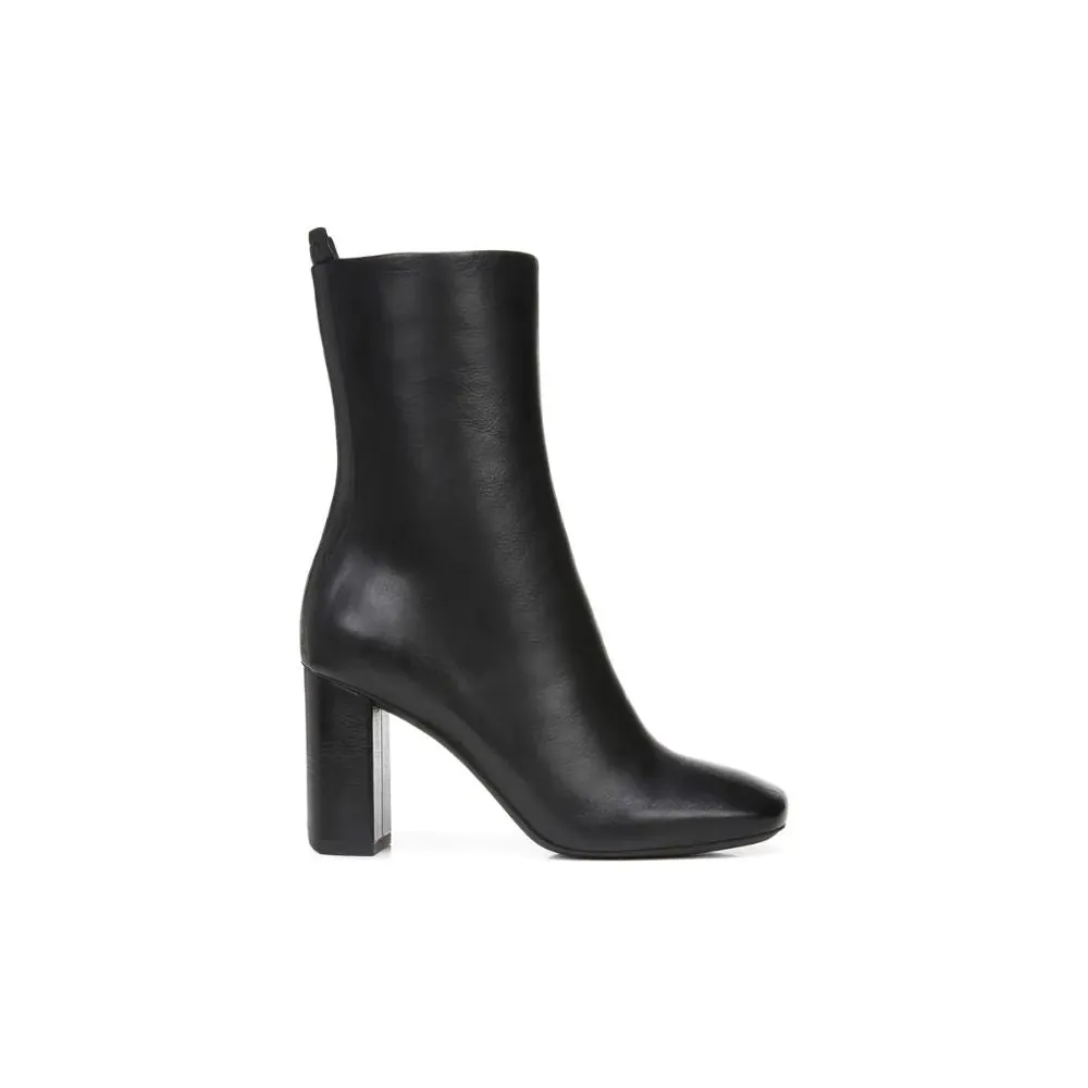 Binnie Black Leather Franco Sarto Block Heel Boots