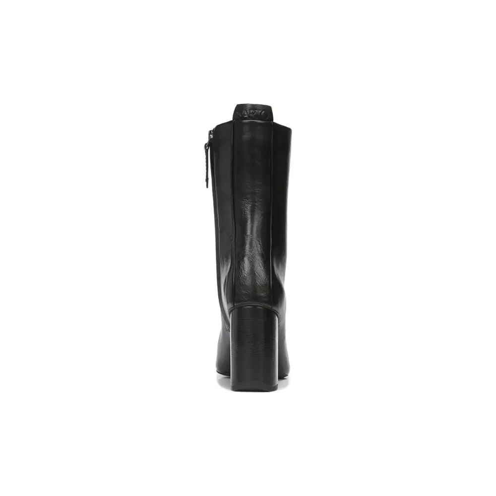 Binnie Black Leather Franco Sarto Block Heel Boots