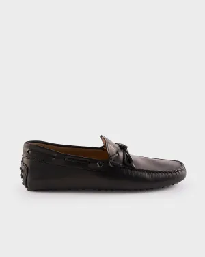 Black Leather Gommini Driving Shoes