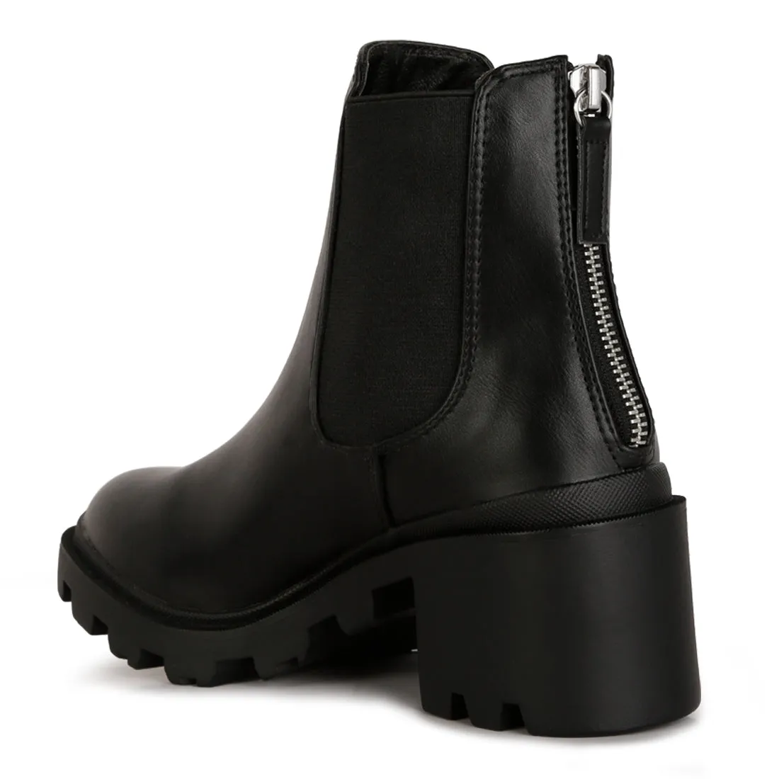 Block Heel Platform Chelsea Boots