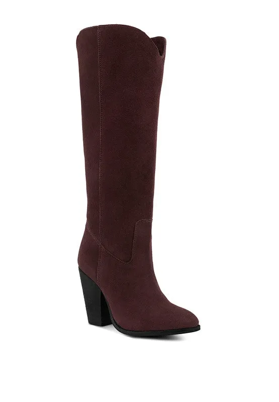 Blue Storm Suede Leather Calf Boots