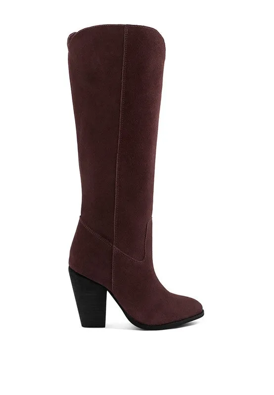 Blue Storm Suede Leather Calf Boots