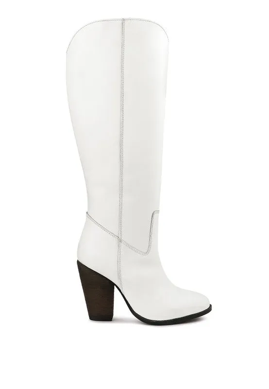 Blue Storm Suede Leather Calf Boots