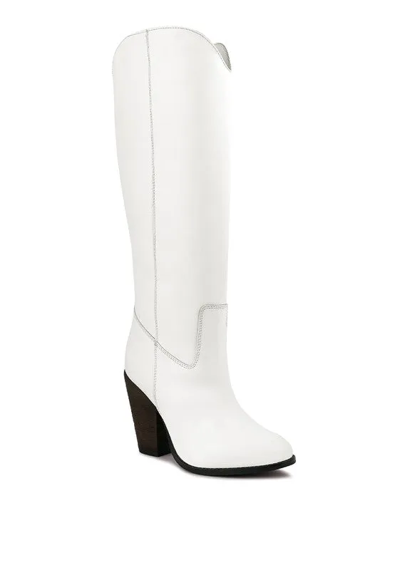 Blue Storm Suede Leather Calf Boots