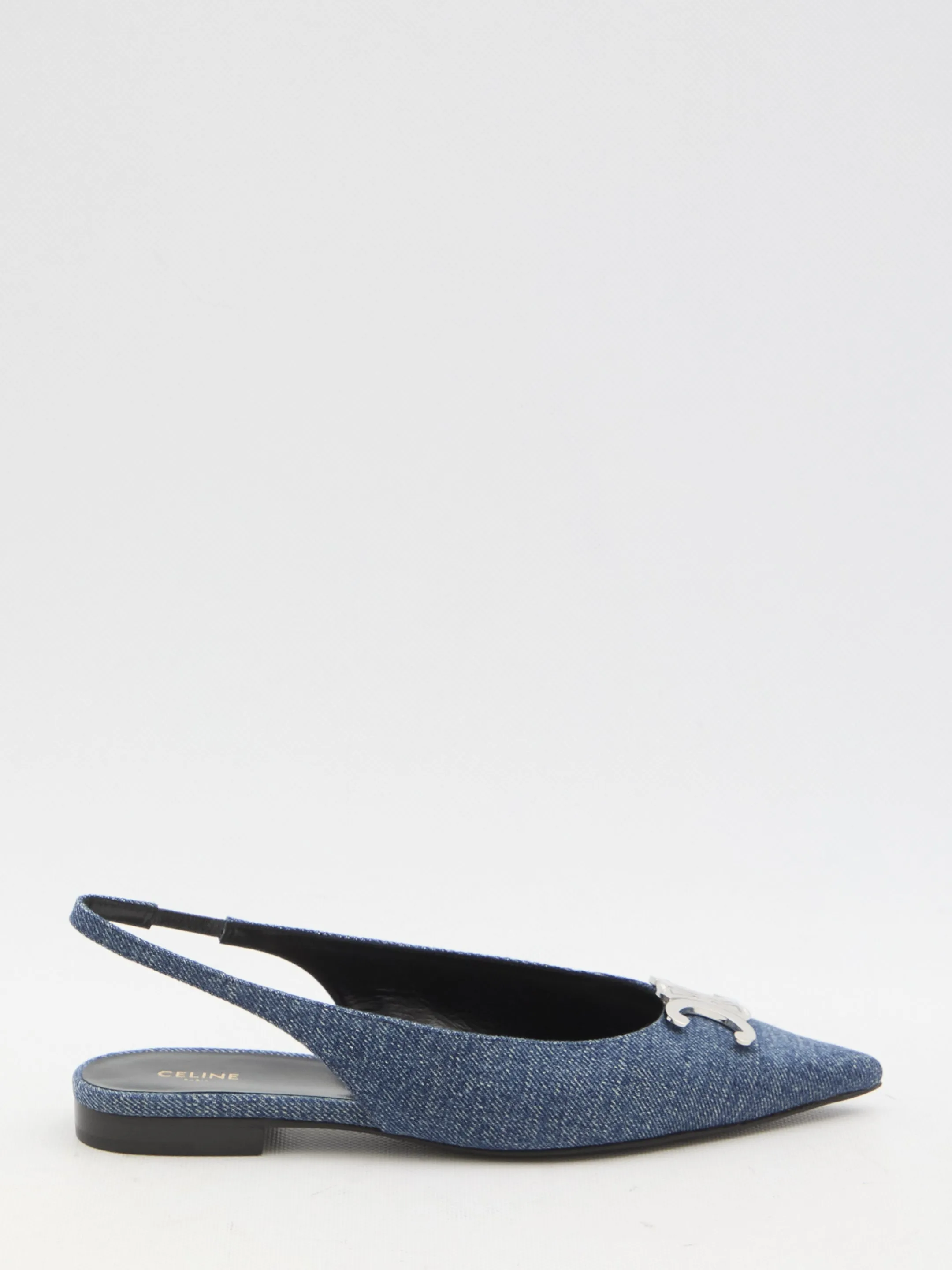 Celine Slingback Flats With Triomphe