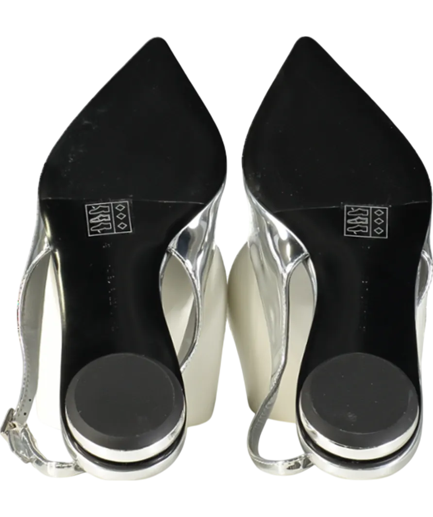 Charles & Keith Metallic Pointed Toe Slingback Flats UK 6 EU 39 👠