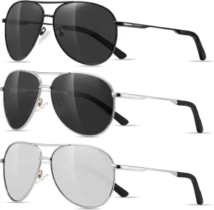 Eiuizah Polarized Aviator Sunglasses for Men Women- Classic Sun Glasses for Driving Fishing with UV Protection