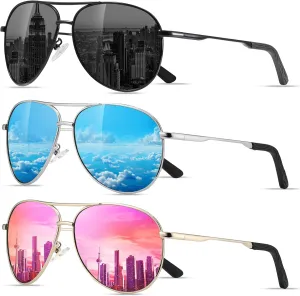 Eiuizah Polarized Aviator Sunglasses for Men Women- Classic Sun Glasses for Driving Fishing with UV Protection