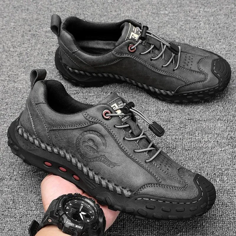 Handmade Leather Men’s Loafers –Breathable Non-Slip Summer Driving Sneaker Shoes