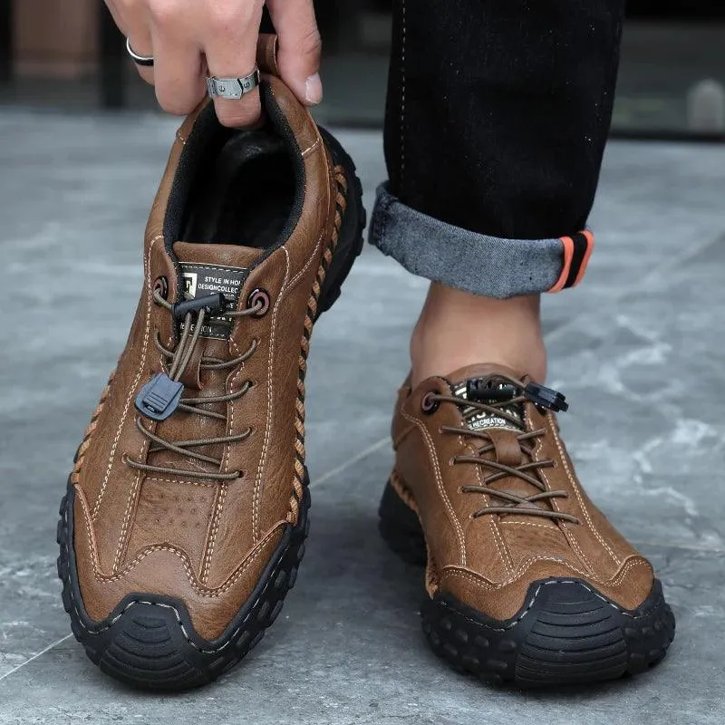 Handmade Leather Men’s Loafers –Breathable Non-Slip Summer Driving Sneaker Shoes