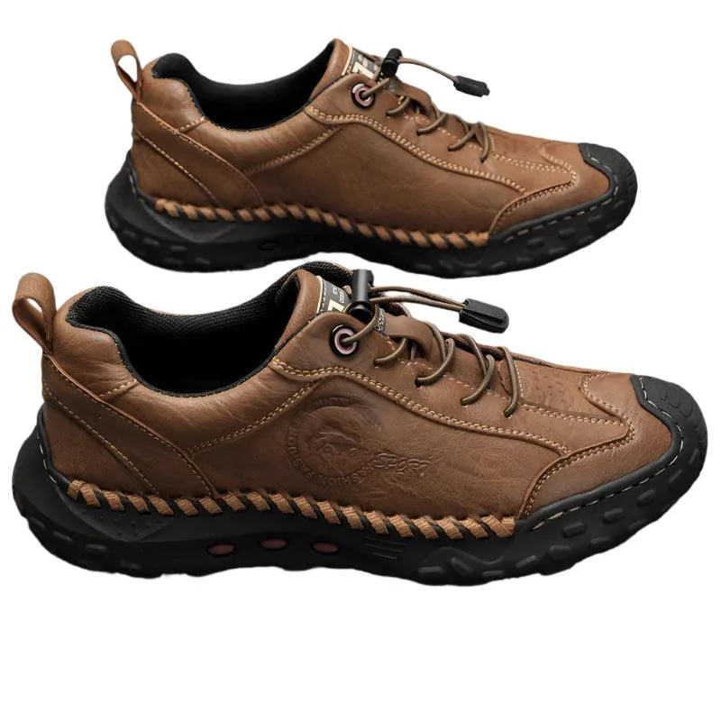 Handmade Leather Men’s Loafers –Breathable Non-Slip Summer Driving Sneaker Shoes
