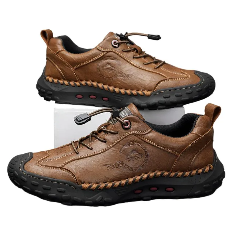 Handmade Leather Men’s Loafers –Breathable Non-Slip Summer Driving Sneaker Shoes