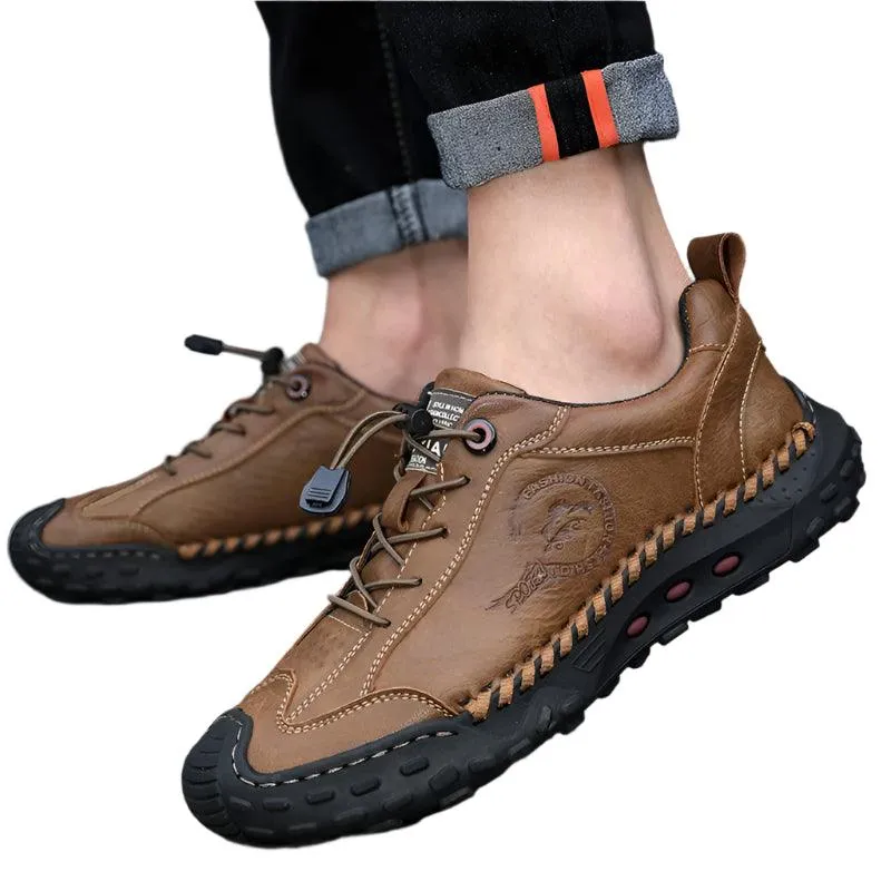 Handmade Leather Men’s Loafers –Breathable Non-Slip Summer Driving Sneaker Shoes