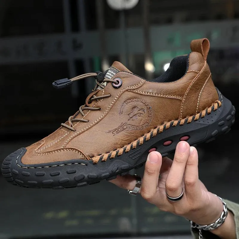 Handmade Leather Men’s Loafers –Breathable Non-Slip Summer Driving Sneaker Shoes
