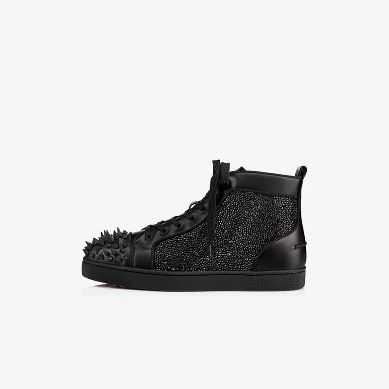High-top Rivet Strass Sneakers