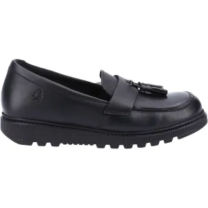 Hush Puppies Girls Faye Leather School Shoes - Black
