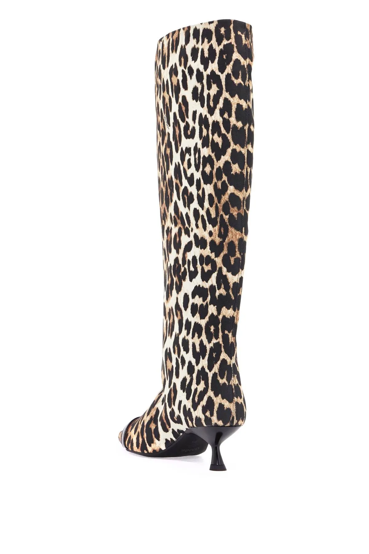 Leopard Print Leather Boots