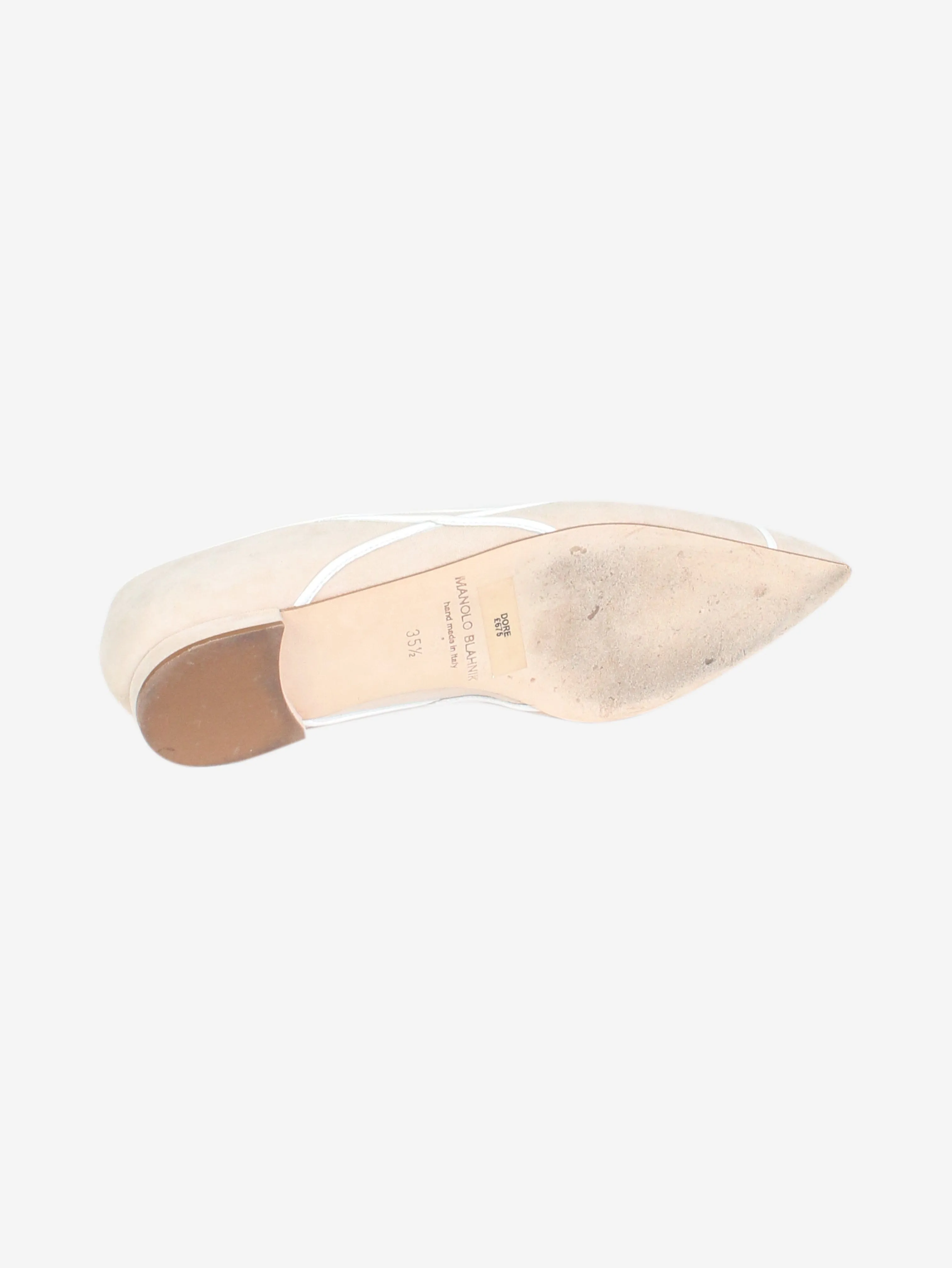 Neutral suede pointed toe flats - size EU 35.5