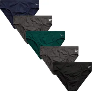 Reebok Mens Underwear Briefs - 5 Pack Quick Dry Soft Stretch Low Rise Briefs for Men - Performance Mens Athletic Underwear