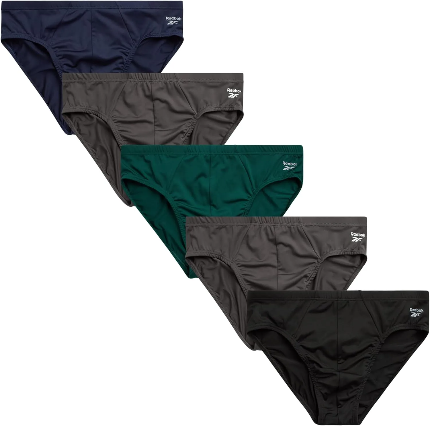 Reebok Mens Underwear Briefs - 5 Pack Quick Dry Soft Stretch Low Rise Briefs for Men - Performance Mens Athletic Underwear
