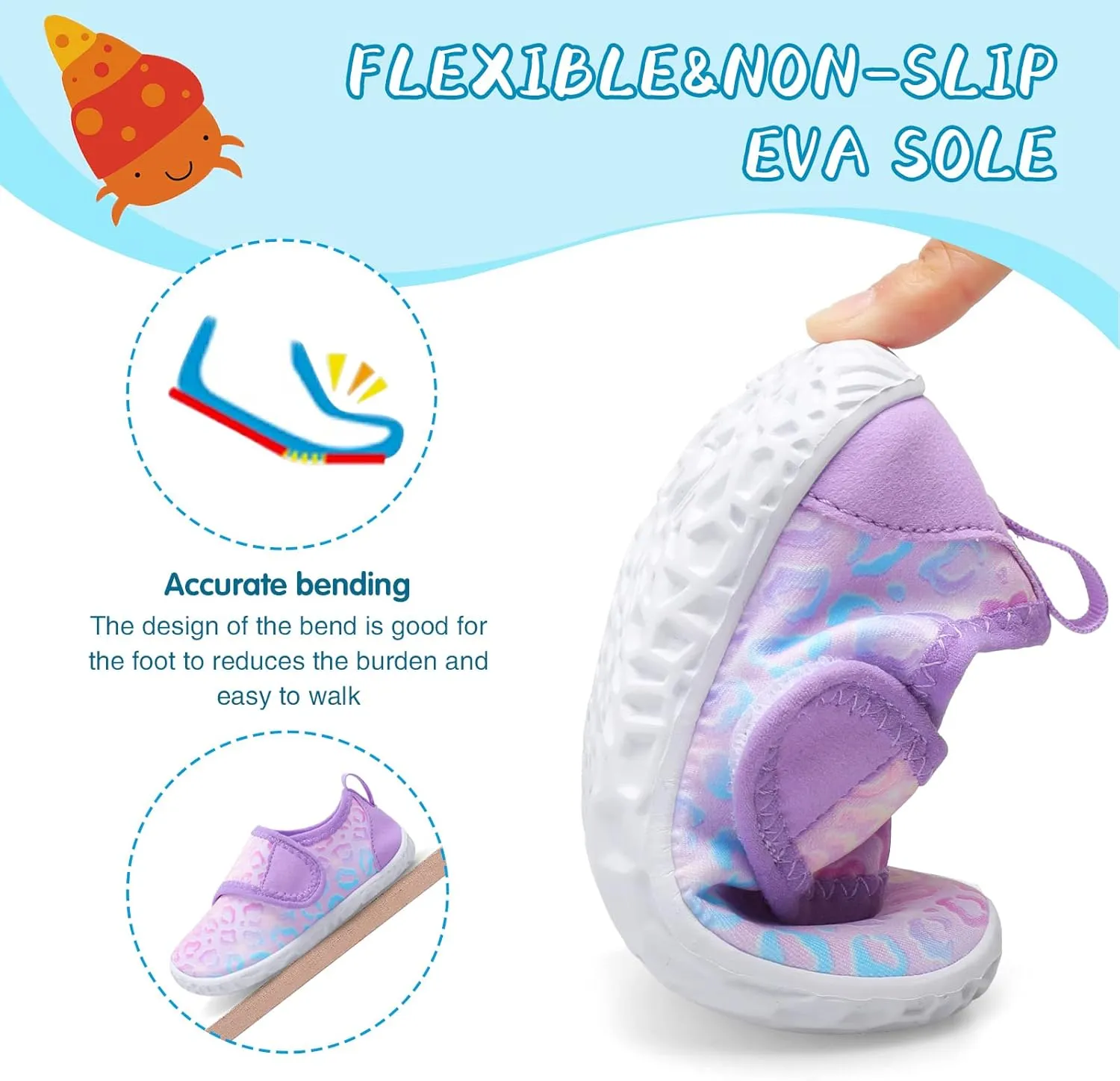 shopUAL Toddler Water Shoes Kids Girls Boys Beach Aqua Socks Skin Barefoot Walking Water Shoes Quick Dry Non-Slip Breathable Swim Pool Surf