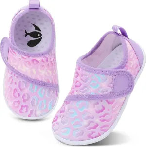 shopUAL Toddler Water Shoes Kids Girls Boys Beach Aqua Socks Skin Barefoot Walking Water Shoes Quick Dry Non-Slip Breathable Swim Pool Surf