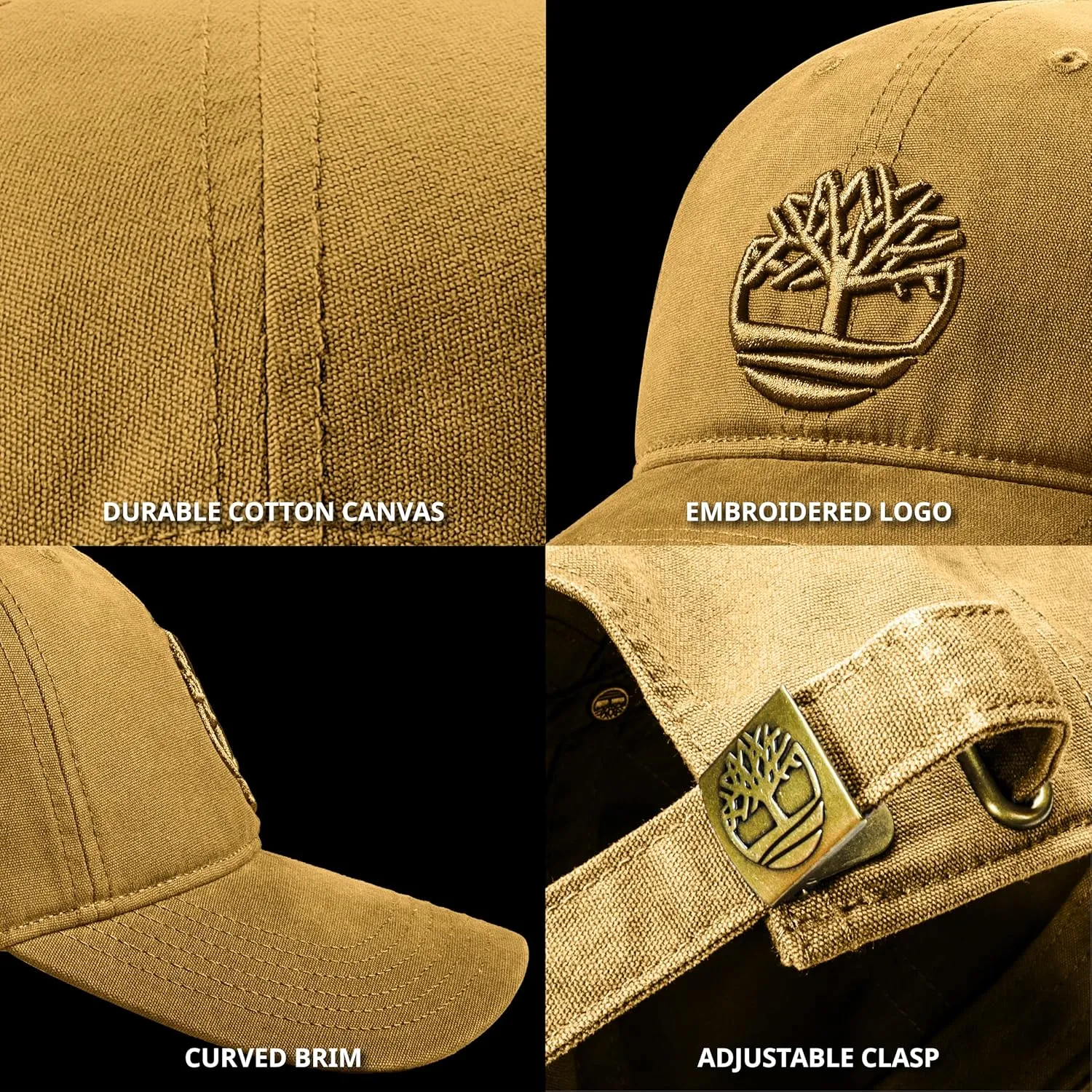 Timberland Soundview Men's Baseball Cap - Cotton Canvas, Adjustable, Lightweight & Stylish Hat for Outdoor Activities