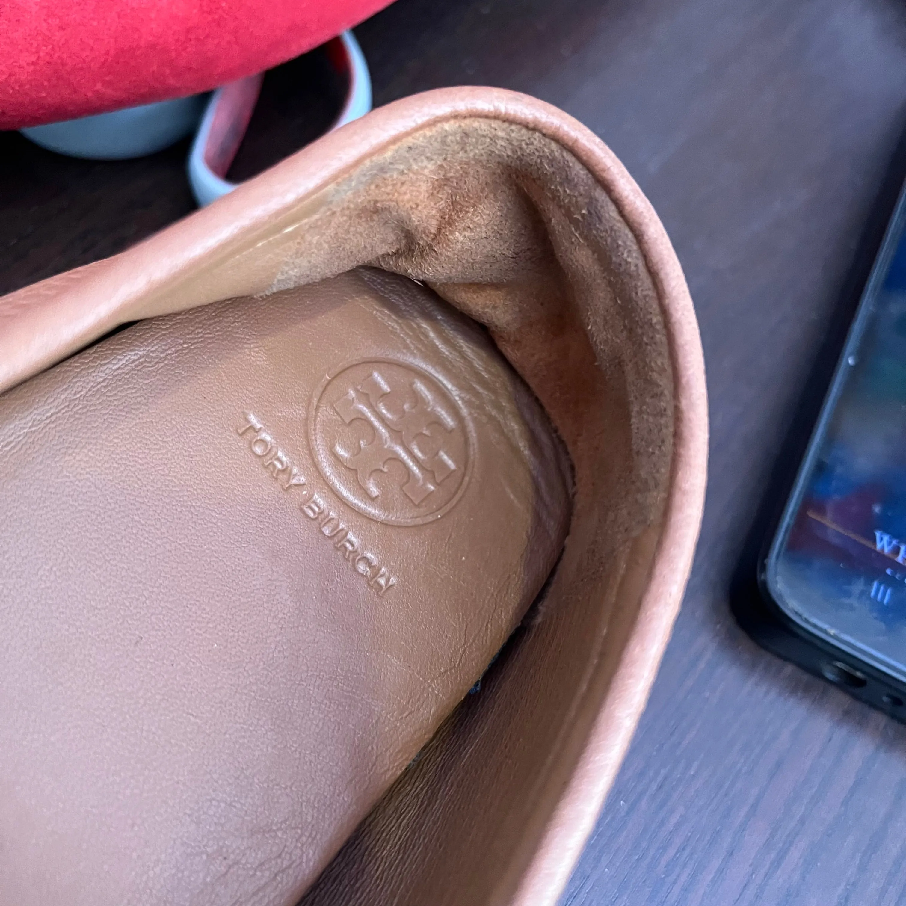 Tory Burch Tan Leather 'Lowell 2' Driving Loafers | Pre Loved |