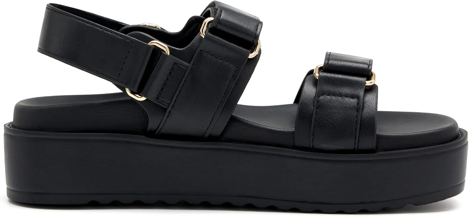 vodvob Womens Flat Sandals with Soft Cushioned Footbed Open Toe Slides Adjustable Slip On Slippers for Summer
